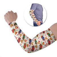 Wales Corgi Christmas Arm Sleeves Nadolig Llawen Welsh Dog Seamless Vibes - Wonder Print Shop