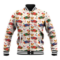 Wales Corgi Christmas Baseball Jacket Nadolig Llawen Welsh Dog Seamless Vibes - Wonder Print Shop