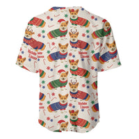 Wales Corgi Christmas Baseball Jersey Nadolig Llawen Welsh Dog Seamless Vibes - Wonder Print Shop