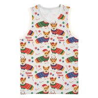 Wales Corgi Christmas Basketball Jersey Nadolig Llawen Welsh Dog Seamless Vibes - Wonder Print Shop