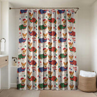Wales Corgi Christmas Bathroom Set Nadolig Llawen Welsh Dog Seamless Vibes - Wonder Print Shop