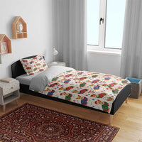 Wales Corgi Christmas Bedding Set Nadolig Llawen Welsh Dog Seamless Vibes - Wonder Print Shop