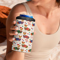 Wales Corgi Christmas 4 in 1 Can Cooler Tumbler Nadolig Llawen Welsh Dog Seamless Vibes - Wonder Print Shop