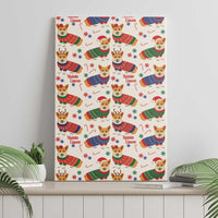 Wales Corgi Christmas Canvas Wall Art Nadolig Llawen Welsh Dog Seamless Vibes - Wonder Print Shop