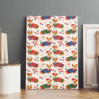 Wales Corgi Christmas Canvas Wall Art Nadolig Llawen Welsh Dog Seamless Vibes - Wonder Print Shop