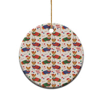 Wales Corgi Christmas Ceramic Ornament Nadolig Llawen Welsh Dog Seamless Vibes - Wonder Print Shop