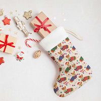 Wales Corgi Christmas Stocking Nadolig Llawen Welsh Dog Seamless Vibes - Wonder Print Shop