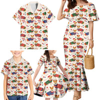 Wales Corgi Christmas Family Matching Mermaid Dress and Hawaiian Shirt Nadolig Llawen Welsh Dog Seamless Vibes - Wonder Print Shop