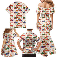 Wales Corgi Christmas Family Matching Mermaid Dress and Hawaiian Shirt Nadolig Llawen Welsh Dog Seamless Vibes - Wonder Print Shop