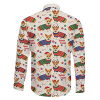 Wales Corgi Christmas Family Matching Off Shoulder Short Dress and Hawaiian Shirt Nadolig Llawen Welsh Dog Seamless Vibes - Wonder Print Shop