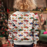 Wales Corgi Christmas Kid Ugly Christmas Sweater Nadolig Llawen Welsh Dog Seamless Vibes - Wonder Print Shop