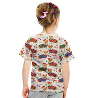 Wales Corgi Christmas Kid T Shirt Nadolig Llawen Welsh Dog Seamless Vibes - Wonder Print Shop