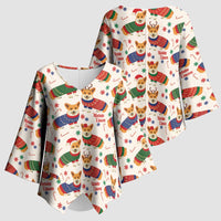 Wales Corgi Christmas Kimono Sleeve Blouse Nadolig Llawen Welsh Dog Seamless Vibes - Wonder Print Shop