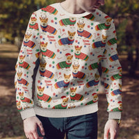 Wales Corgi Christmas Ugly Christmas Sweater Nadolig Llawen Welsh Dog Seamless Vibes - Wonder Print Shop