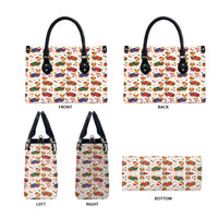 Wales Corgi Christmas Leather Bag Nadolig Llawen Welsh Dog Seamless Vibes - Wonder Print Shop