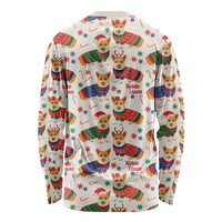 Wales Corgi Christmas Long Sleeve Shirt Nadolig Llawen Welsh Dog Seamless Vibes - Wonder Print Shop
