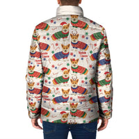 Wales Corgi Christmas Padded Jacket Nadolig Llawen Welsh Dog Seamless Vibes - Wonder Print Shop