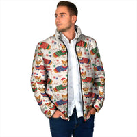 Wales Corgi Christmas Padded Jacket Nadolig Llawen Welsh Dog Seamless Vibes - Wonder Print Shop