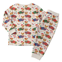 Wales Corgi Christmas Pajama Set Nadolig Llawen Welsh Dog Seamless Vibes - Wonder Print Shop