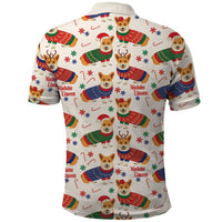 Wales Corgi Christmas Polo Shirt Nadolig Llawen Welsh Dog Seamless Vibes - Wonder Print Shop