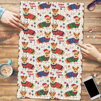 Wales Corgi Christmas Puzzle Nadolig Llawen Welsh Dog Seamless Vibes - Wonder Print Shop