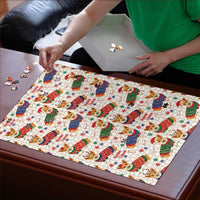Wales Corgi Christmas Puzzle Nadolig Llawen Welsh Dog Seamless Vibes - Wonder Print Shop