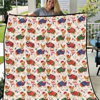 Wales Corgi Christmas Quilt Nadolig Llawen Welsh Dog Seamless Vibes - Wonder Print Shop