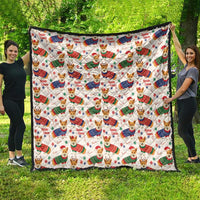 Wales Corgi Christmas Quilt Nadolig Llawen Welsh Dog Seamless Vibes - Wonder Print Shop