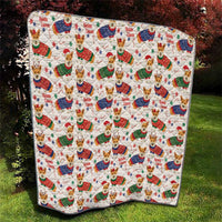 Wales Corgi Christmas Quilt Nadolig Llawen Welsh Dog Seamless Vibes - Wonder Print Shop