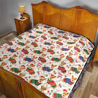 Wales Corgi Christmas Quilt Nadolig Llawen Welsh Dog Seamless Vibes - Wonder Print Shop