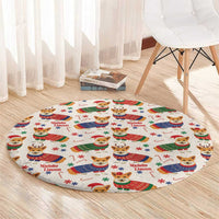 Wales Corgi Christmas Round Carpet Nadolig Llawen Welsh Dog Seamless Vibes - Wonder Print Shop
