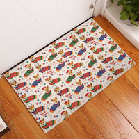 Wales Corgi Christmas Rubber Doormat Nadolig Llawen Welsh Dog Seamless Vibes - Wonder Print Shop