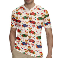 Wales Corgi Christmas Rugby Jersey Nadolig Llawen Welsh Dog Seamless Vibes - Wonder Print Shop
