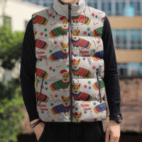 Wales Corgi Christmas Sleeveless Puffer Jacket Nadolig Llawen Welsh Dog Seamless Vibes - Wonder Print Shop