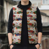 Wales Corgi Christmas Sleeveless Puffer Jacket Nadolig Llawen Welsh Dog Seamless Vibes - Wonder Print Shop