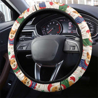 Wales Corgi Christmas Steering Wheel Cover Nadolig Llawen Welsh Dog Seamless Vibes - Wonder Print Shop