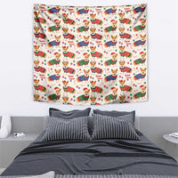 Wales Corgi Christmas Tapestry Nadolig Llawen Welsh Dog Seamless Vibes - Wonder Print Shop