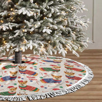 Wales Corgi Christmas Tree Skirt Nadolig Llawen Welsh Dog Seamless Vibes - Wonder Print Shop
