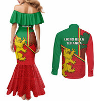 Senegal Football Couples Matching Mermaid Dress and Long Sleeve Button Shirt 2024 Go Champions Lions De La Teranga