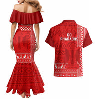 Egypt Football Couples Matching Mermaid Dress and Hawaiian Shirt 2024 Go Champions Pharaohs Egyptian Patterns - Wonder Print Shop