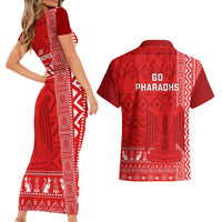 Egypt Football Couples Matching Short Sleeve Bodycon Dress and Hawaiian Shirt 2024 Go Champions Pharaohs Egyptian Patterns - Wonder Print Shop