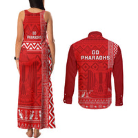 Egypt Football Couples Matching Tank Maxi Dress and Long Sleeve Button Shirt 2024 Go Champions Pharaohs Egyptian Patterns - Wonder Print Shop