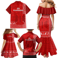 Egypt Football Family Matching Mermaid Dress and Hawaiian Shirt 2024 Go Champions Pharaohs Egyptian Patterns - Wonder Print Shop