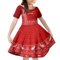 Egypt Football Family Matching Off Shoulder Long Sleeve Dress and Hawaiian Shirt 2024 Go Champions Pharaohs Egyptian Patterns - Wonder Print Shop