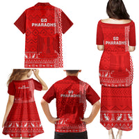 Egypt Football Family Matching Puletasi and Hawaiian Shirt 2024 Go Champions Pharaohs Egyptian Patterns - Wonder Print Shop