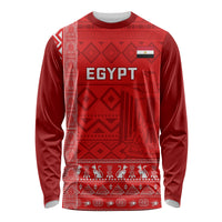 Egypt Football Long Sleeve Shirt 2024 Go Champions Pharaohs Egyptian Patterns - Wonder Print Shop