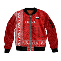Egypt Football Sleeve Zip Bomber Jacket 2024 Go Champions Pharaohs Egyptian Patterns - Wonder Print Shop