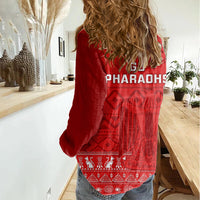 Egypt Football Women Casual Shirt 2024 Go Champions Pharaohs Egyptian Patterns - Wonder Print Shop