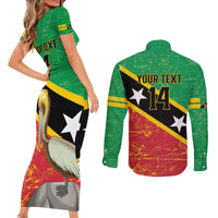 Custom Saint Kitts and Nevis Football Couples Matching Short Sleeve Bodycon Dress and Long Sleeve Button Shirt 2025 Go Sugar Boyz
