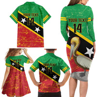 Custom Saint Kitts and Nevis Football Family Matching Long Sleeve Bodycon Dress and Hawaiian Shirt 2025 Go Sugar Boyz
